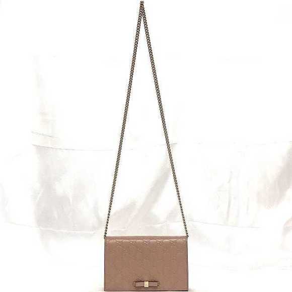 Gucci Chain Shoulder Wallet Leather Pink - Picture 2 of 10